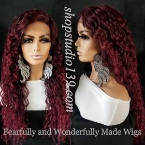 Human hair water wave lace front wig